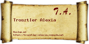 Trosztler Alexia névjegykártya